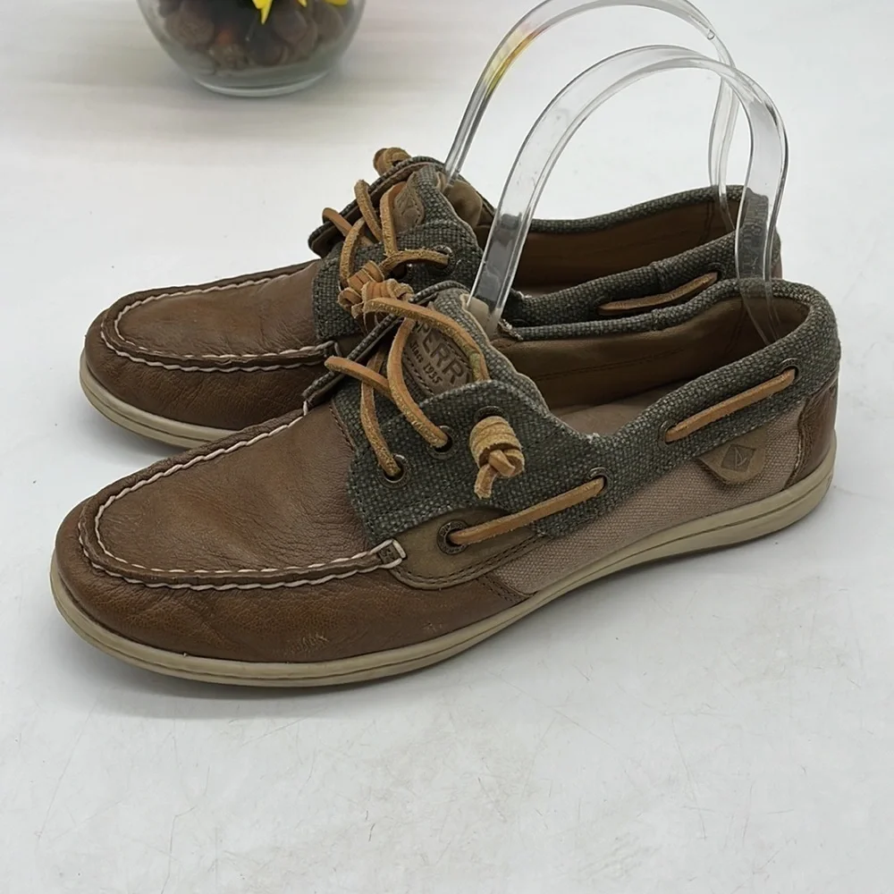 Sperry Top Sider Boat Shoes Brown Gray Size 7. SPR3147